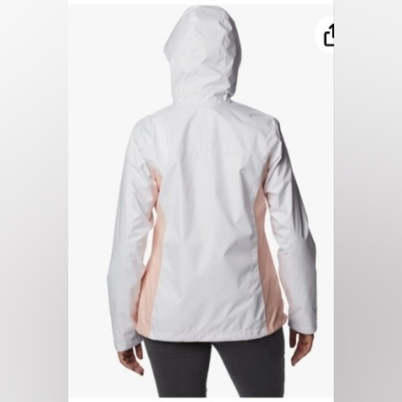 COLUMBIA Women's Arcadia II White & Peach Omni Tech Rain Jacket - Picture 3 of 10
